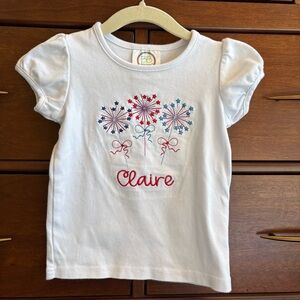 Monogrammed “Claire” Girls Short Sleeve Tshirt 2t